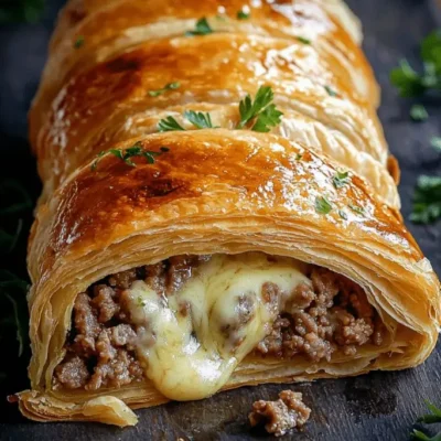 patisserie salée: feuilletée à la viande hachée